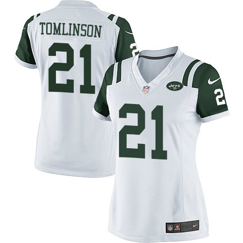 Women's Elite LaDainian Tomlinson Nike Jersey White Road - #21 NFL New York Jets